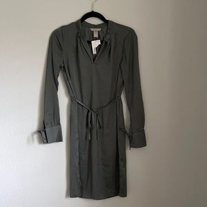 NWT H&M olive green long sleeve dress